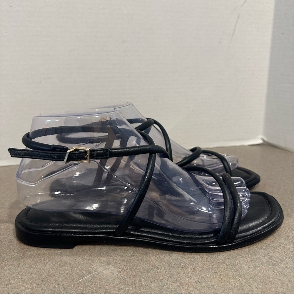 Shultz Lovi Flat Women’s Black Strappy Sandals 8B Made in Brazil